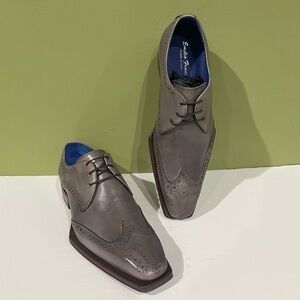 Emilio Franco shoes dressy gray leather calf wing tip